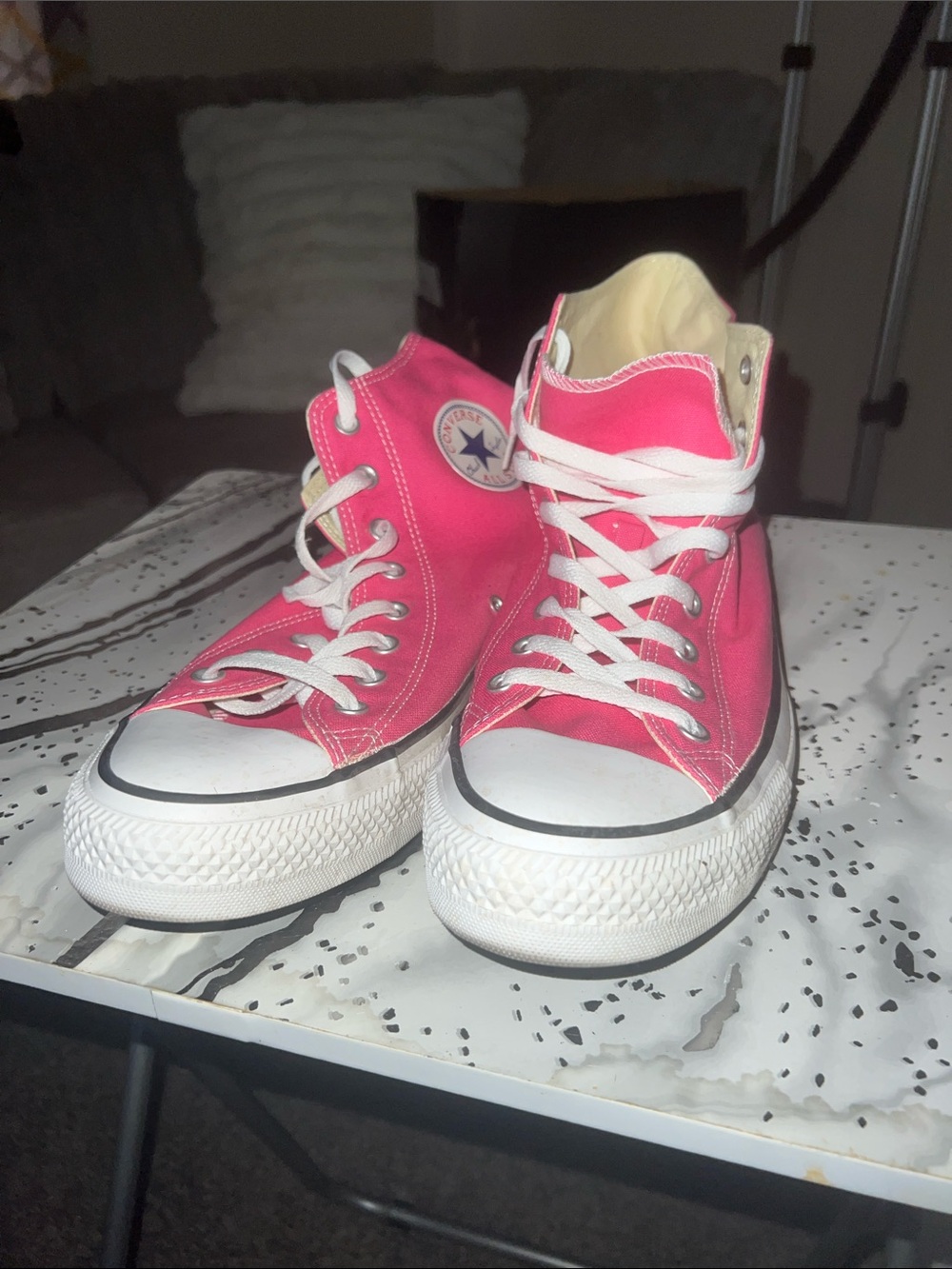 Converse Hot Pink High Top Sneakers